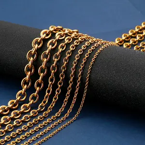 Dyz Mode Chunky Mannen Sieraden Goud Titanium Rvs Oval Link Chain O Vormige Kabel Ketting