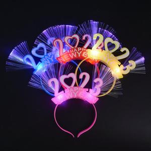 <strong>Year</strong> Led <strong>Headband</strong> Optical Fiber LED Flashing <strong>Headband</strong> <strong>2023</strong> Happy <strong>New</strong> with Crown Party Costume Plastic Party Accessories RGB 40g - Product Image 2