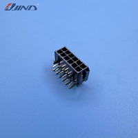 Conector de cable a cable JINDA 3001-2*6AW de 3.0mm, negro, de 12 pines, de doble fila, de plástico, con bloqueo de cable a cable, para placa de circuito impreso (PCB)