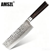 Couteau Nakiri en acier Damas forgé D-CY02, cœur en acier 10Cr15CoMoV à 67 couches, manche en bois d'ébène, couteau à légumes de cuisine tranchant