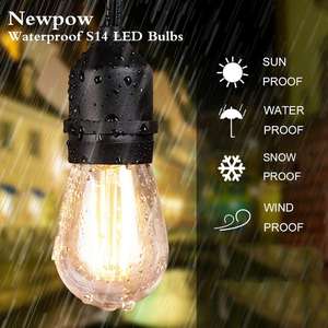 Guirlandes de Noël pour l'extérieur, jardin, patio, décoration de la maison, fête, festival, IP65 étanche, 5 m, globe rétro à filament Edison LED - Product Image 6