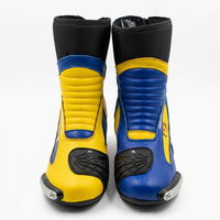 Bottes de moto unisexes de haute qualité, mi-mollet, en cuir véritable, fermeture éclair, légères, respirantes, antidérapantes