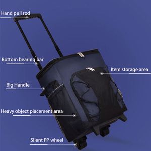 2022 Reusable Custom Food Cooler Bag Large Capacity 32L Light Foldable Picnic Cooler Outdoor Traveling Pull Rod Cooler Bag - Product Image 3