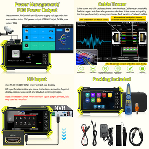 เครื่องทดสอบกล้องวงจรปิด Rsrteng E67 ขนาด 5.5 นิ้ว รองรับ 4K IP พร้อมฟังก์ชั่นทดสอบสายเคเบิล สายโคแอกเชียล HD TVI CVI AHD POE WiFi และเครื่องมือตรวจสอบสายเคเบิล - Product Image 5