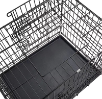 Cage pliable en fer pour animaux de compagnie, cage pour chien, niche pour chat, enclos métallique carré, respirant, utilisation en intérieur, plateau en plastique simple et moderne