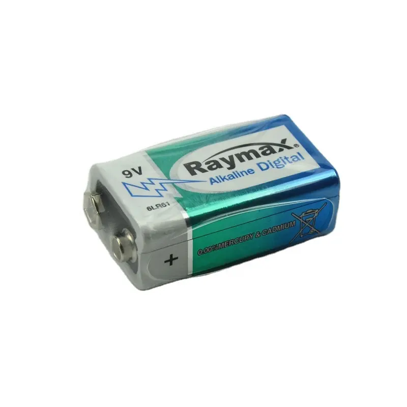 Raymax etiqueta personalizada 6LR61 9 v 9 v Zn/MnO2 de 9 voltios Digital súper alcalina china batería seca