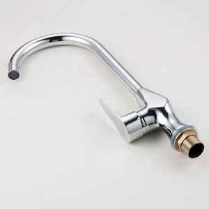 Robinet de cuisine Heguan tout en cuivre, monocommande, rotation à 360 degrés, montage sur plan, style contemporain - Product Image 3