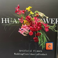 Fleurs artificielles en soie bordeaux à suspendre pour arche, bouquet de mariage personnalisé, décoration de fête prénatale et de mariage, fournitures et décorations de fête