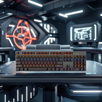 Nouveau clavier de jeu mécanique USB RGB pleine taille, 104 touches, disposition US et arabe, en plastique, stock usine