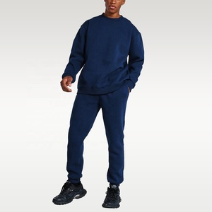 Pantalones de chándal para hombre, traje deportivo con cuello redondo, chándal para trotar con logotipo personalizado y traje liso de color - Product Image 1