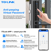 Cerradura Inteligente Delgada de Aluminio para Puerta, con Huella Digital, WiFi, Tuya, Ttlock, Impermeable, de Doble Cara