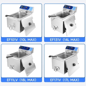 <span class=keywords><strong>Friteuse</strong></span> électrique commerciale 17L pour frites, poulet, restauration rapide, cuisine de restaurant avec tête de commande relevable et vannes de vidange d'huile - Product Image 6