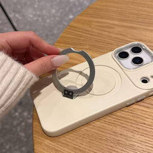 Coque de téléphone magnétique antichoc en TPU+PC, style Ins, pour 17/13/14/15/16 Pro Max avec support rotatif à 360° - Product Image 3