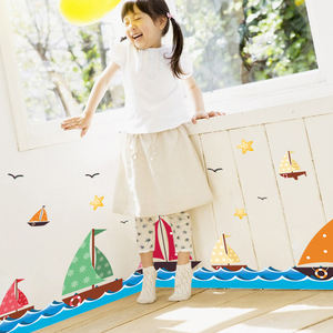 Creatività FAI DA TE Barca Mare Autoadesivi Della Parete Della Decorazione Per la Casa Casa Camera Dei Bambini Bambino Bagno Decorazione Del PVC Del Vinile Autoadesivo Su il Muro - Product Image 1