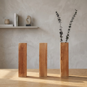 Modern Art Deco Home Decor Wooden Indoor Hanging Mounted Wall Vase <b>Planters</b> Pots - Product Image 3