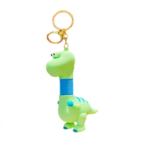 Creatieve Cartoon Pvc Sleutelhanger Kinderen Stretching Nek Dinosaurus Ontwerp Karabijnhaak Sleutelhanger In Rubber Materiaal Cadeau Idee