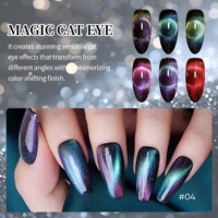 Vernis à ongles gel holographique 9D effet œil de chat, marque privée OEM, UV LED, double lumière magnétique, brillant, pour nail art, 15 ml