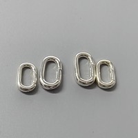 Fermoir ovale à ressort en argent sterling S925, connecteur ouvert durable pour la fabrication de bijoux DIY, colliers et bracelets