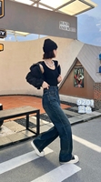 Celana Denim Wanita Ukuran Besar Berkualitas Tinggi, Model Kaki Lebar, Kasual Multifungsi, Longgar, Bernapas, Elastis, Pinggang Tinggi, Ritsleting Ringan