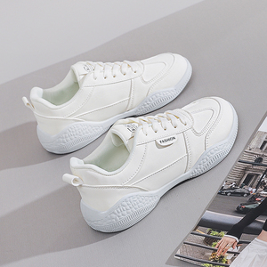 Moda damas calzado de cuero blanco <span class=keywords><strong>mujer</strong></span> casual correr caminar Zapatos Zapatillas de deporte de las mujeres <span class=keywords><strong>Tenis</strong></span> - Product Image 2
