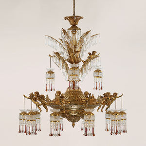 Lámpara Colgante <span class=keywords><strong>de</strong></span> Cristal Estilo Europeo Clásico con Adorno <span class=keywords><strong>de</strong></span> <span class=keywords><strong>Cupido</strong></span>, Estilo Turco Vintage <span class=keywords><strong>de</strong></span> Lujo con Acabado Dorado - Product Image 4