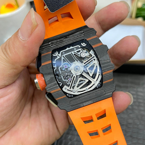 Montre de sport pour homme avec logo personnalisé, 22 mm, acier inoxydable creux, cadran en fibre de carbone, mouvement mécanique, fabrication chinoise - Product Image 4