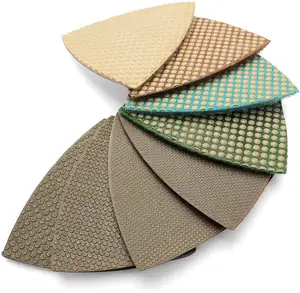 Diamond Triangle Wet /Dry Flexible Polishing Sanding Pads Sheets for Glass Marble and Concrete Corner/