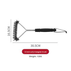 Brosse de nettoyage pour barbecue en fil d'acier inoxydable 201, style américain, modèle 0008, avec manche en PP, résistante aux hautes températures, vente en gros usine - Product Image 6