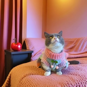 Falda para Mascotas con Estampado de Cerezas en Degradado, Atuendo Casual y Lindo para Gatos y Perros Pequeños y Medianos como Bichón, Yorkshire, <span class=keywords><strong>Maltés</strong></span> - Product Image 3