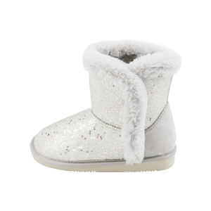 Sepatu Bayi Musim Dingin Motif Bintang Emas Sepatu Bot Salju Anak-anak Sepatu Bot Bulu Datar Faux Suede - Product Image 4