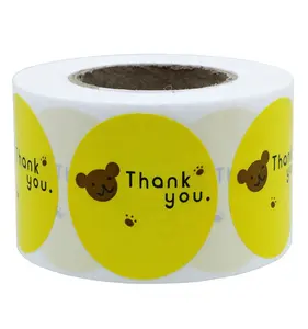 Hybsk adesivos de animais amarelos, graças, pequenos ursos adesivos com impressão de pés