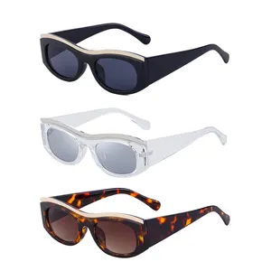 2023 nuovi occhiali alla moda da donna piccoli occhi di gatto in stile spiaggia stile retrò occhiali da sole di marca Design Logo personalizzato UV400