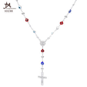 X0158 Nuovo Design <span class=keywords><strong>Collana</strong></span> Religiosa con Occhio Malvagio, Ciondolo Religioso in Oro 18k - Product Image 5