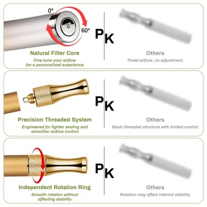 Metal Stainless Steel Pocket Inhaler Vaporless Anxiety Relief Women Nicotine-Free Deep Breathing - Product Image 5