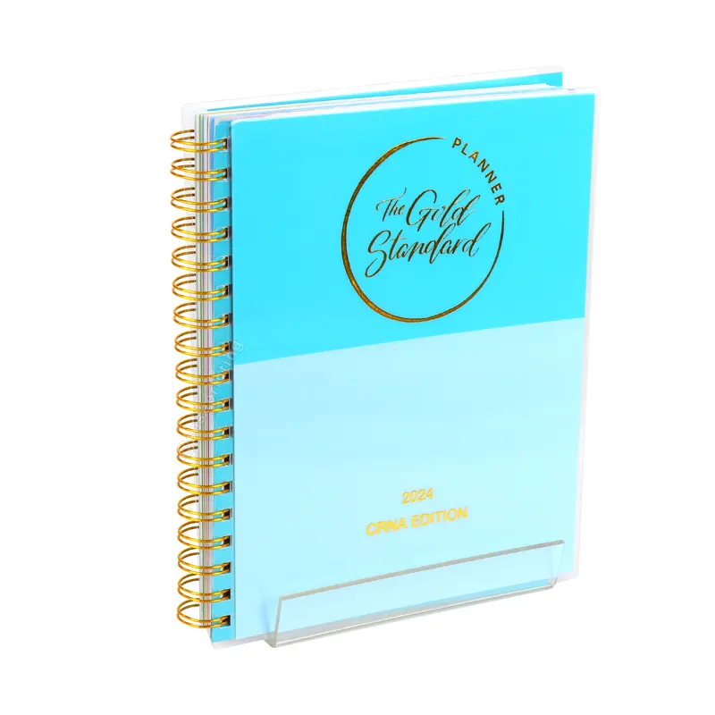 Custom Journal Manufacturer Spiral Notebook Printing Plastic Lamination Cover Work/Personal Goals Planner Diary