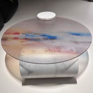 <span class=keywords><strong>Acqua</strong></span> Ripple <span class=keywords><strong>vetro</strong></span> moderno marmo soggiorno mobili cristallo tramonto modello tavolino con struttura in metallo - Product Image 6
