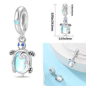 Oferta Especial: <span class=keywords><strong>Abalorios</strong></span> de <span class=keywords><strong>Plata</strong></span> de Ley 925 con Forma de Tortuga Marina, Estrella de Mar, Cangrejo Pequeño y Pulpo en Color Azul Cielo Oceánico, Compatibles con Pulseras 925, Joyería DIY - Product Image 3