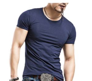 Camiseta de Algodón de Bambú Cómoda y Elegante 2019, Camisetas Ajustadas con Cuello Redondo y Etiqueta Privada - Product Image 1