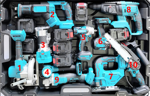 Ensemble d'outils électriques sans fil de 10 pièces |   <span class=keywords><strong>Kit</strong></span> d'outils électriques haute performance pour le bricolage et les professionnels avec logo personnalisé OEM - Product Image 5