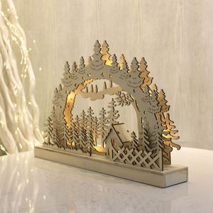 Warm White Battery Powered Eco-friendly Wooden LED <b>Tree</b> <b>Light</b> Candle Bridge Christmas Room Table Decoration - Product Image 4