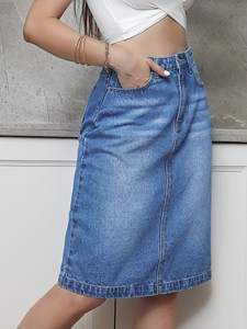 Professionele Fabrikant Vrouwen Jeans Rok Met Hoge Taille Vrouwen Jeans Rok - Product Image 4