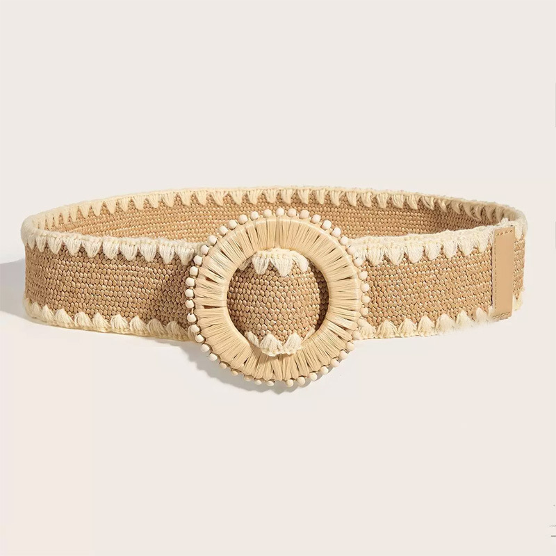Hebilla redonda blanca de 4,8 cm.