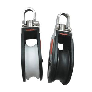 Paslanmaz çelik deniz tel halat tek kasnak 6-8mm döner blok ile naylon kasnaklar 40 mm ve kelepçe gemi yat tekne donanım - Product Image 5