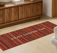 Linen Texture Long Kitchen Floor Mat, Anti-slip Absorbent Runner Rug, Dirt Resistant Wash-free Household Doorway Foot Pad
