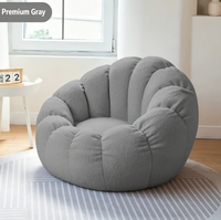 Fauteuil paresseux en laine d'agneau en forme de citrouille, chaise de sol tatami individuelle de style nordique pour chambre et balcon, mobilier de maison
