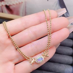 Bracciale di lusso Vintage 925 in argento Sterling naturale opale Design regalo perfetto per le donne - Product Image 5