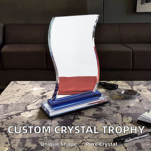Trofeo Deportivo de Cristal MH-NJ00835 al por Mayor de Fábrica - Premio de Campeón Personalizado con Impresión UV y Técnica de Arenado, Forma Irregular - Product Image 2