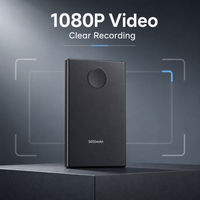 Batterie externe portable noire 5000 mAh avec fonction d'enregistrement 1080P