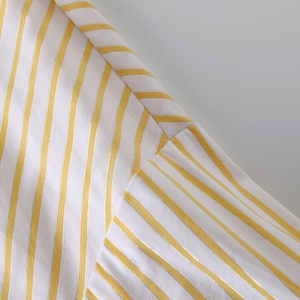 Estate personalizzata in tinta unita stile coreano Beige Vintage elegante manica da ufficio in <span class=keywords><strong>Lurex</strong></span> con righe top camicette da donna - Product Image 5