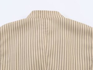 Blazer a Rayas Cruzado <span class=keywords><strong>de</strong></span> Un Botón para <span class=keywords><strong>Mujer</strong></span>, Modelo 2026, <span class=keywords><strong>Chaqueta</strong></span> <span class=keywords><strong>de</strong></span> Oficina a Medida, OEM/ODM por Fábrica <span class=keywords><strong>de</strong></span> Ropa China - Product Image 5